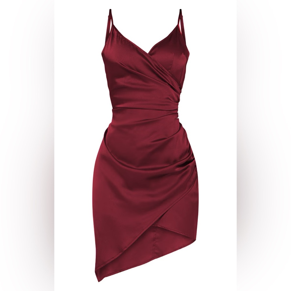 PrettyLittleThing Burgundy Dress